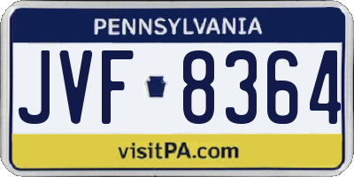 PA license plate JVF8364