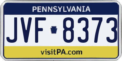 PA license plate JVF8373