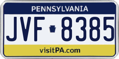 PA license plate JVF8385