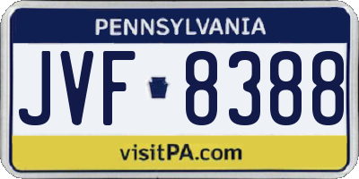 PA license plate JVF8388