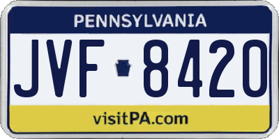 PA license plate JVF8420