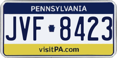 PA license plate JVF8423