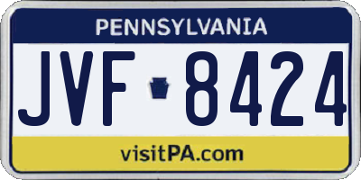PA license plate JVF8424