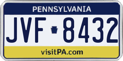 PA license plate JVF8432