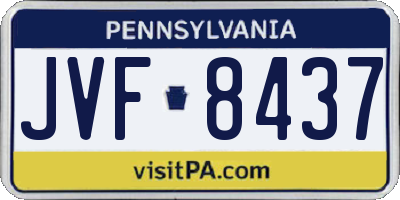 PA license plate JVF8437