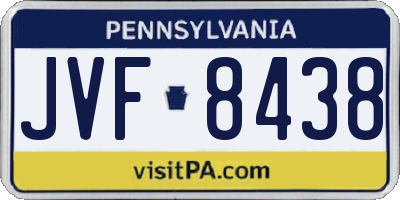 PA license plate JVF8438