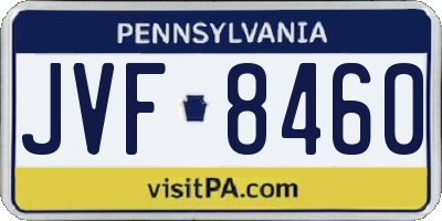 PA license plate JVF8460