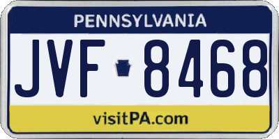 PA license plate JVF8468