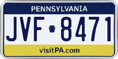 PA license plate JVF8471