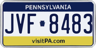 PA license plate JVF8483