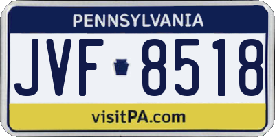 PA license plate JVF8518
