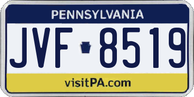 PA license plate JVF8519