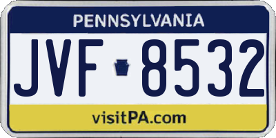 PA license plate JVF8532