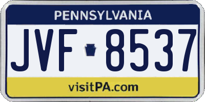 PA license plate JVF8537