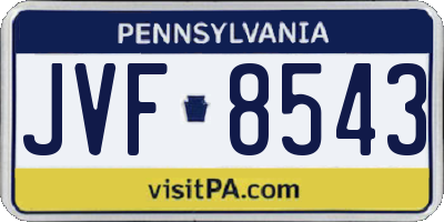 PA license plate JVF8543