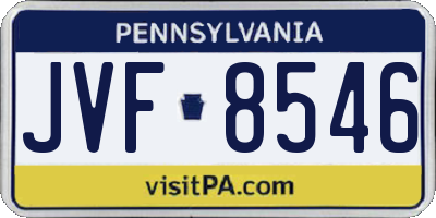 PA license plate JVF8546