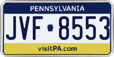 PA license plate JVF8553