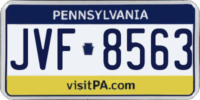 PA license plate JVF8563