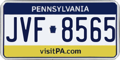 PA license plate JVF8565