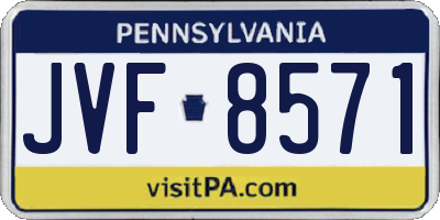 PA license plate JVF8571