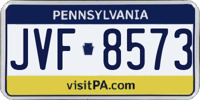 PA license plate JVF8573