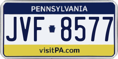 PA license plate JVF8577