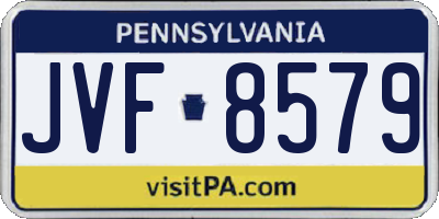 PA license plate JVF8579