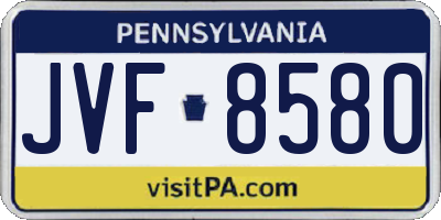 PA license plate JVF8580