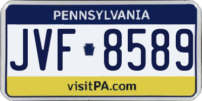 PA license plate JVF8589