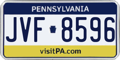 PA license plate JVF8596