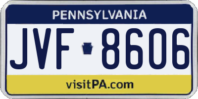PA license plate JVF8606