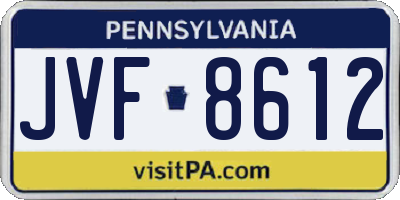 PA license plate JVF8612