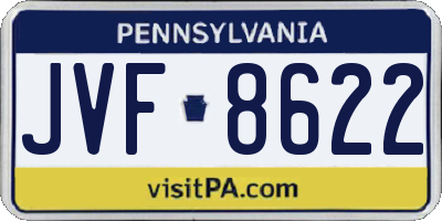 PA license plate JVF8622