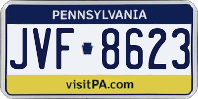 PA license plate JVF8623