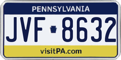 PA license plate JVF8632