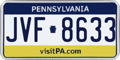 PA license plate JVF8633