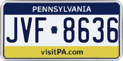 PA license plate JVF8636