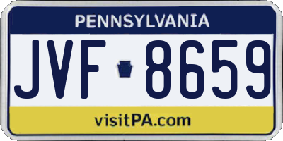 PA license plate JVF8659
