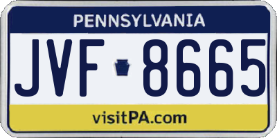 PA license plate JVF8665