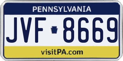 PA license plate JVF8669