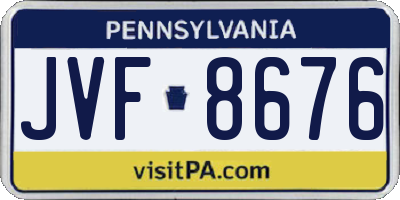 PA license plate JVF8676