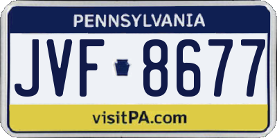 PA license plate JVF8677