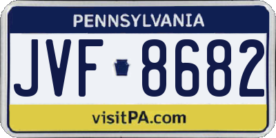 PA license plate JVF8682