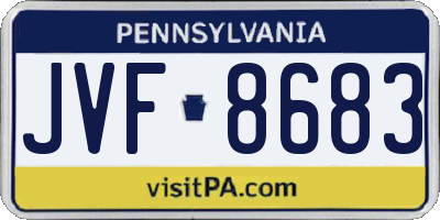 PA license plate JVF8683