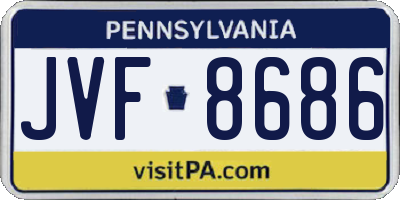 PA license plate JVF8686