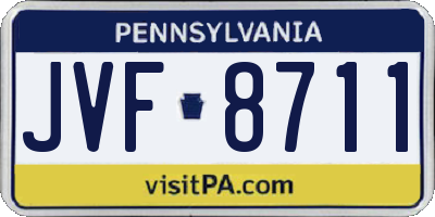 PA license plate JVF8711