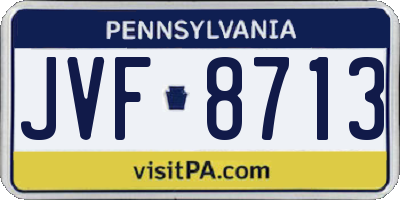 PA license plate JVF8713