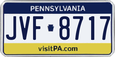 PA license plate JVF8717