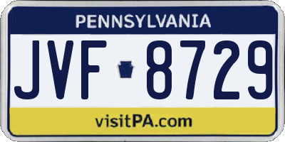 PA license plate JVF8729