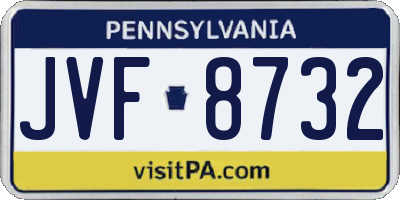 PA license plate JVF8732